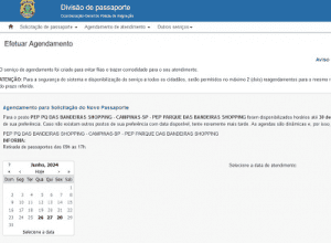 Reagendar o Passaporte 